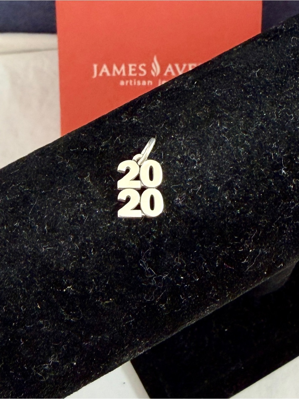 JAMES AVERY Sterling Silver Stacked Year Charm 2020 Uncut Loop; RETIRED